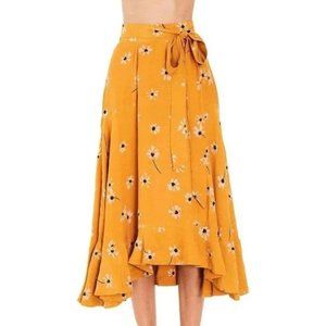 Faithfull the Brand | Belted Kamares Botany Printed Floral Midi Skirt | Size 6